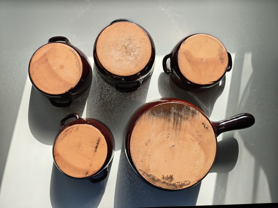 Set di pentole italiano Piral in terracotta stile cottage core anni '60, Stoviglie, Ceramica, Marrone (foto 5 di 9)