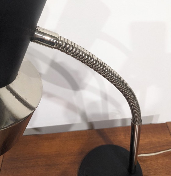 Image 1 of Large black vintage desk lamp from the 1980s.