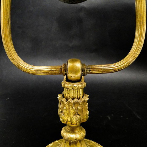 Lámpara de escritorio de cristal y metal estilo Imperio, Francia, principios del siglo XX. (photo 6 of 39)