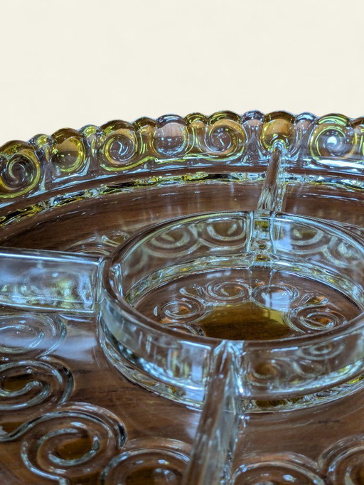 Vintage snack bowl by Walther Glas | yellow-clear glass| 70s