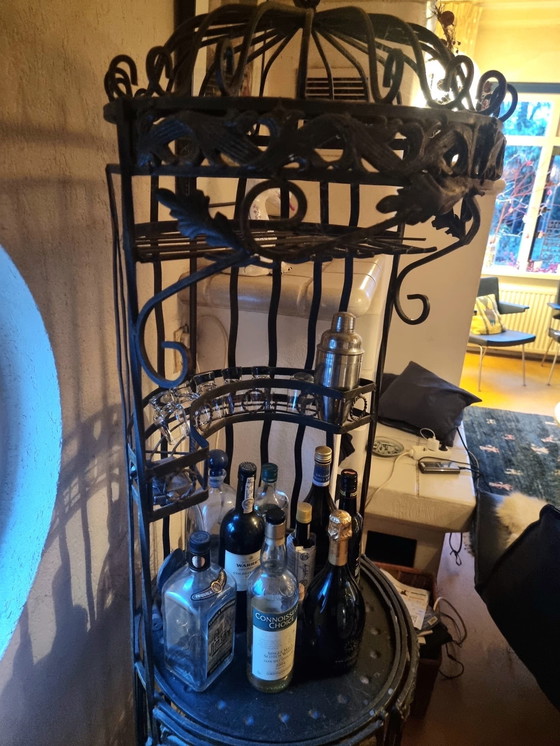 Image 1 of mobile bar in ferro battuto, portabottiglie