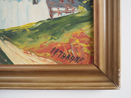 Image 1 of Peinture "Le moulin à vent coloré", design scandinave, 20e siècle, par Aage Verner Thrane