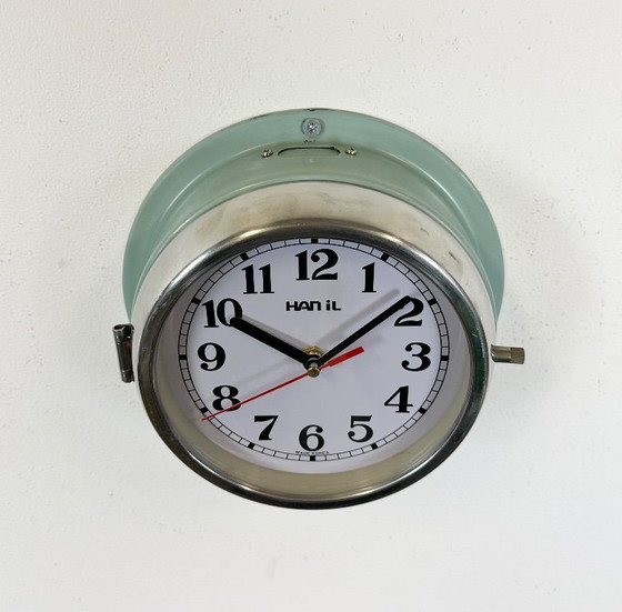 Image 1 of Orologio da parete vintage blu Hanil, anni '80