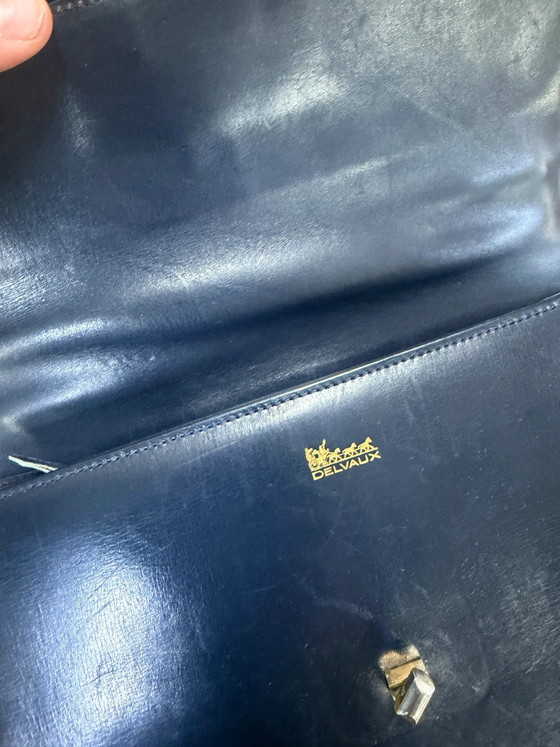 Delvaux Vintage Marineblauw – Top handle tassen, Kalfsleer (photo 2 of 7)