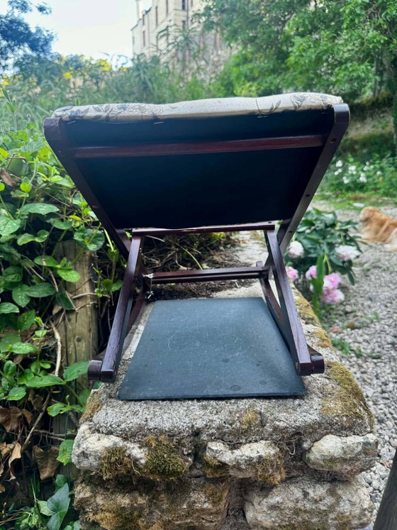 Poggiapiedi pieghevole con ricamo vintage – Poggiapiedi e pouf, Wood (photo 9 of 11)