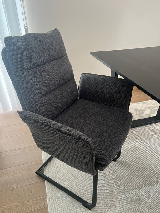 6x Bequeme Esszimmerstühle 'Evi' Leen Bakker – Anthrazit