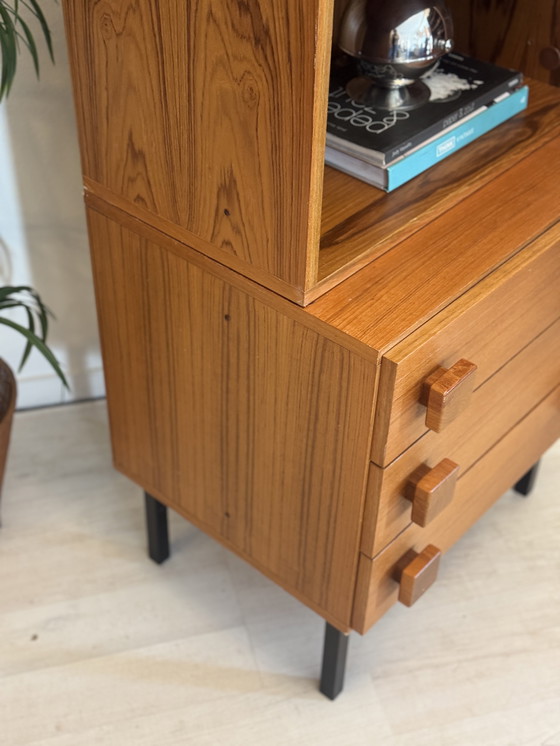 Image 1 of Vintage bookcase with drawers teak 1960s