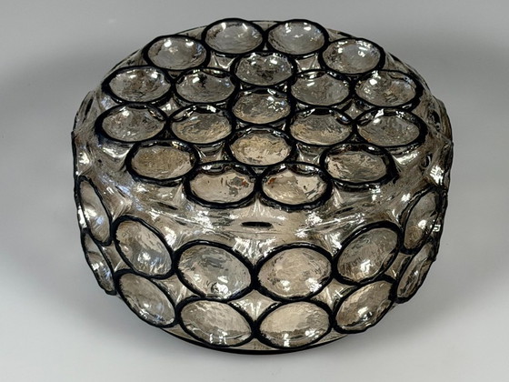Image 1 of Lampada da soffitto anni '60/'70, Plafoniere, Glashütte Limburg, Germania, vetro e metallo