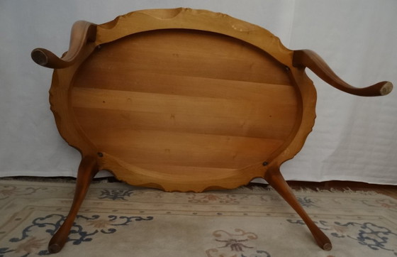 Image 1 of Schlingmann Wertmöbel - Tavolino con intarsi ovale