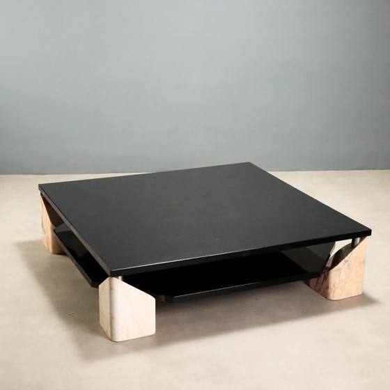 Vintage 1970s Coffee Table with Marble Bases – Side tables, Wood (photo 3 of 12)