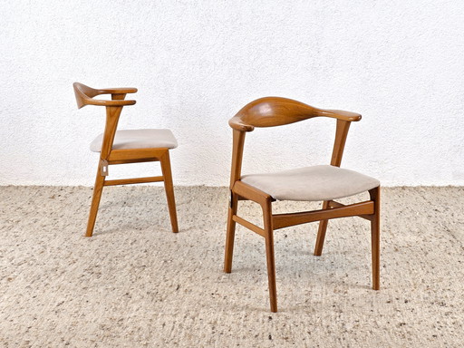 2x ERIK KIRKEGAARD Teak Chaise 49b Salle à manger Cuisine Denmark Designer