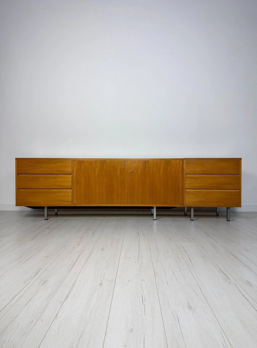Buffet bas Lowboard Allemand en Teck Mid-Century Vintage des années 1960