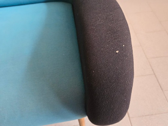 Image 1 of Vintage fauteuil uit 1950, rockabilly wollen jersey, DLG Marco Zanuso Arflex jaren 50