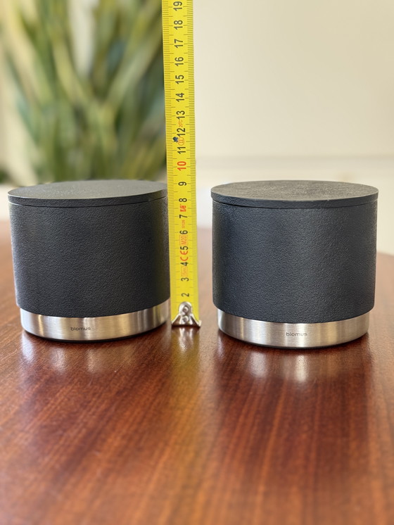 Image 1 of Blomus ARA set of 2 storage boxes – black anthracite modern design