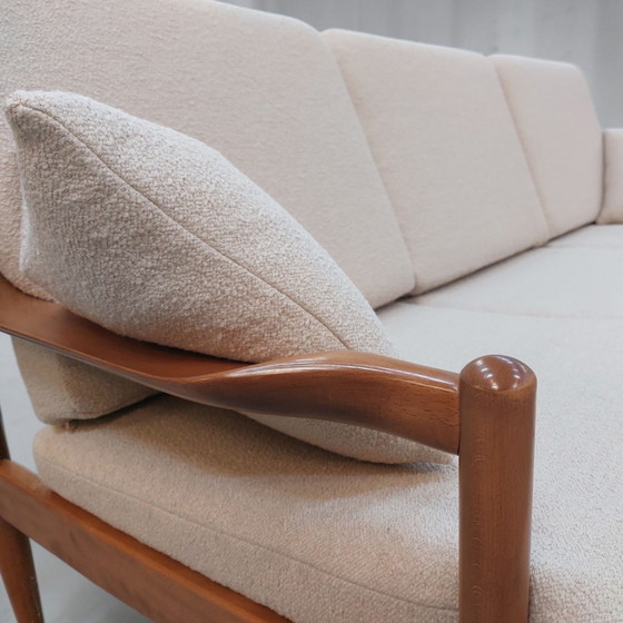 Scandinavian style Seating area reupholstered in ecru beige bouclé – Textile, Wood (photo 8 of 10)