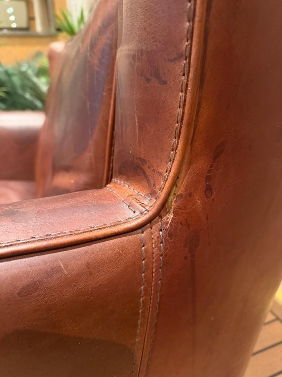 Image 1 of Poltrona in pelle Baxter – Design italiano – Splendida patina