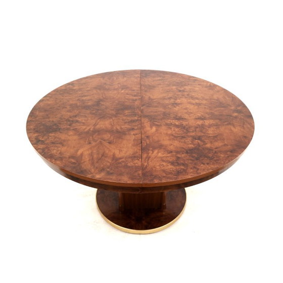 Image 1 of Stylish round vintage design extendable Art Deco Dining Table