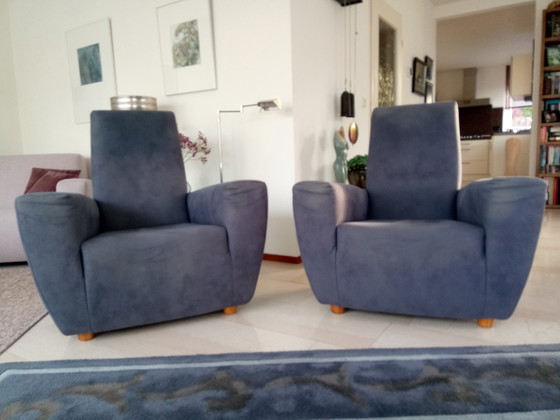 Image 1 of 2x Longa fauteuil Blauw