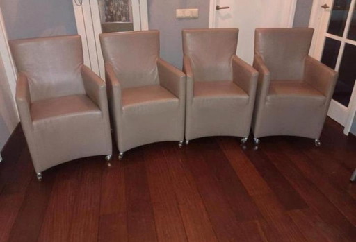 6 sedie / poltrone in pelle tavolo da pranzo sedie