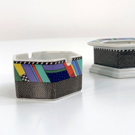Image 1 of Pair of Ashtrays Scenario Metropol by Barbara Brenner for Rosenthal, 1990s
