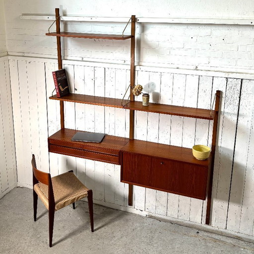 Poul Cadovius – Sistema de pared modular de teca vintage danés