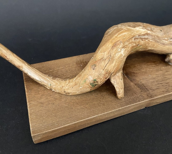 Maxín Picello – Gesigneerde, uit hout gesneden hagedissculptuur, Spanje, ca. 1960 – Beeldhouwkunst, Wood (photo 8 of 10)