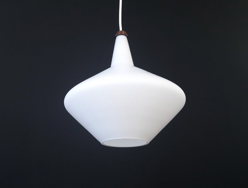 Vintage milk glass pendant lamp, mcm lamp, minimalist hall lamp