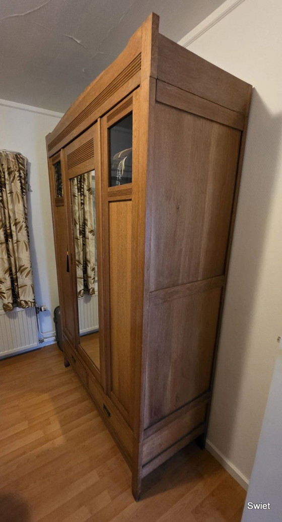 Image 1 of 2350 Brocante eiken kledingkast antiek klerenkast kast