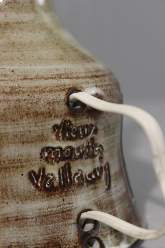 Image 1 of Robert Pérot atelier du Vieux Moulin in Vallauris durchbrochene Tischlampe 1950s