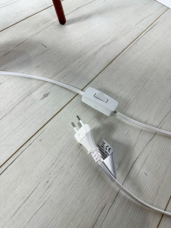 Image 1 of Lampada da terra danese vintage in legno di bengala e teak anni '60