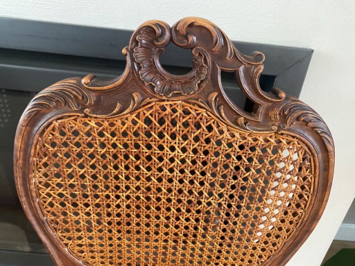 Set Antieke Louis XV-Stijl Met Sierlijk Snijwerk In Rococostijl – eetkamerstoelen, Wood (photo 2 of 5)