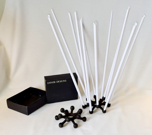 Set originale di 2 portacandele "Spider" con 1 confezione originale - Quistgaard Dansk Design - Mid-Century anni '60