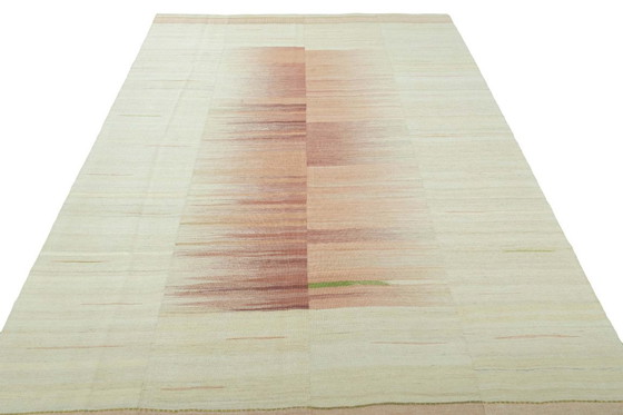 Image 1 of Handgewebter Designer Kelim Mazandaran – 322 x 221 cm | Moderne Kunst in Naturtönen