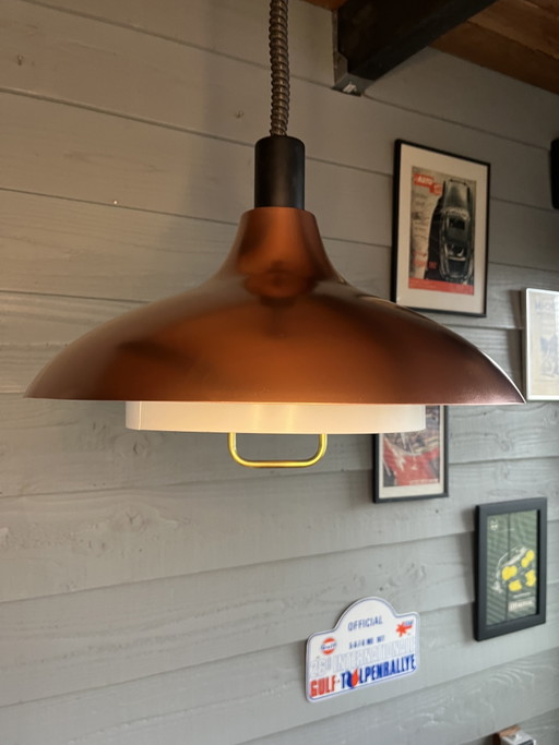 Vintage Dijkstra Space Age-hanglamp, koperkleurig metallic