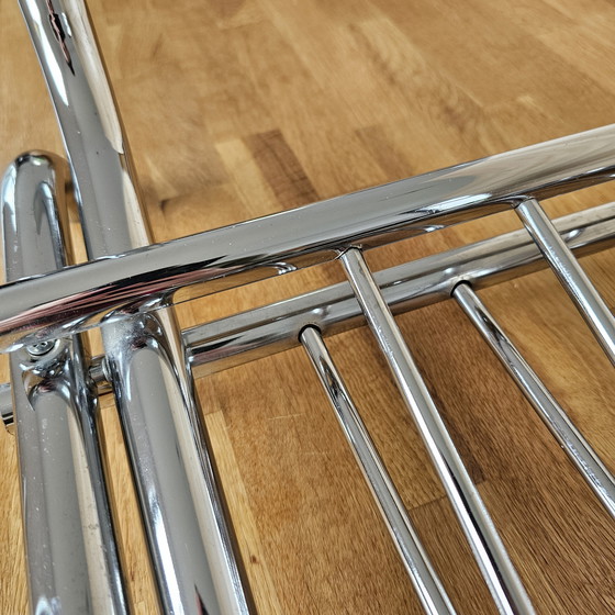 Image 1 of Vintage Zack Design Bauhaus Magazine Rack 80s Chrome