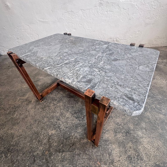 Image 1 of Mid-Century Modern Brass & Marble Coffee Table, 1960