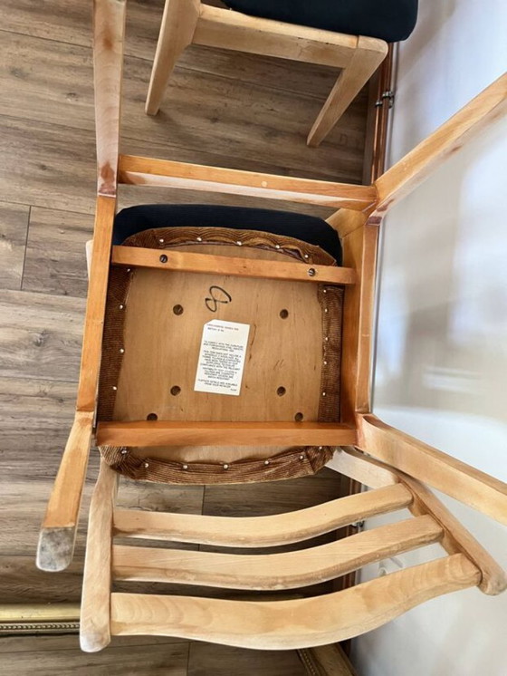 Image 1 of 4 sedie in legno e tessuto a coste