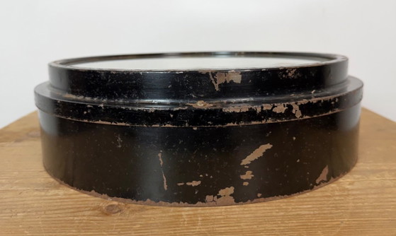Orologio da parete industriale nero di fabbrica IBM, anni '50 – Vetro, Ferro (photo 9 of 18)