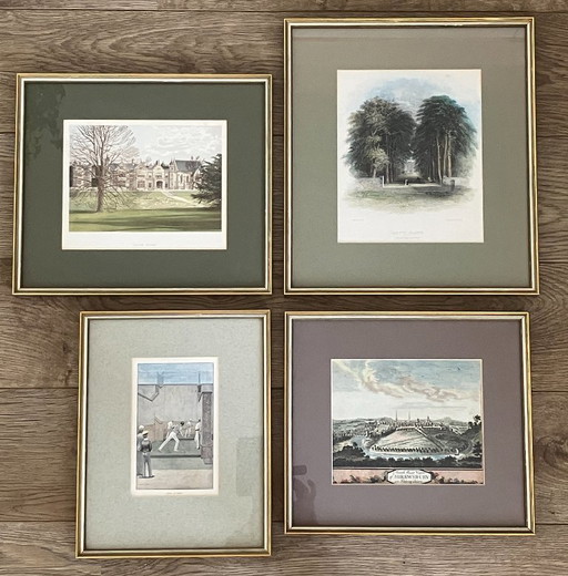 Quatuor d'estampes anglaises anciennes