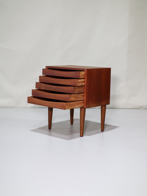 Image 1 of Nightstand Drawer Cabinet Vintage Teak Danish