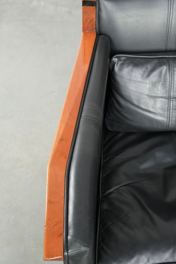Zwarte leren Art Deco Schuitema design fauteuil, in goede staat, uit de Decoforma serie – Leather, Klassiek (photo 7 of 12)