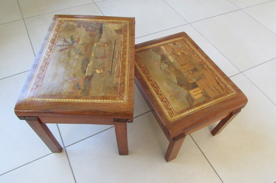 Image 1 of Tables Gigognes Art Déco Vintage, 1930s, Set de 2 