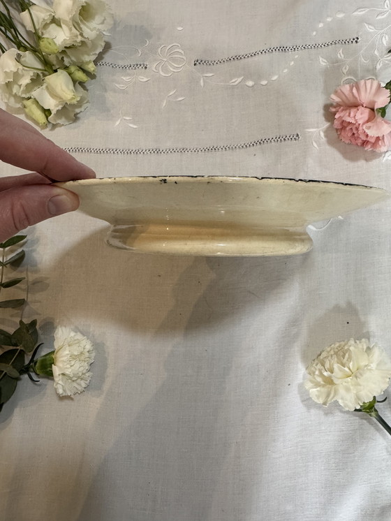 Image 1 of Coupe sur pied compotier vintage Sarreguemines 