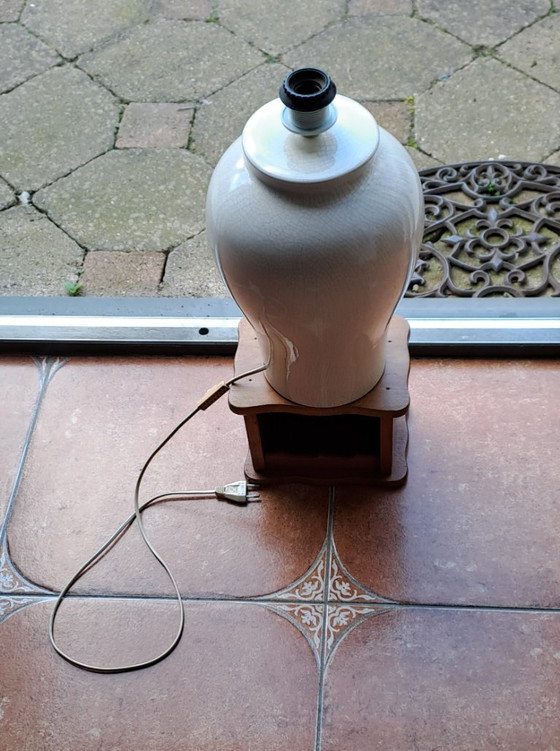 Beautiful ecru ceramic craquelé lamp base.🛋️ – Table lamps, Stone (photo 17 of 21)