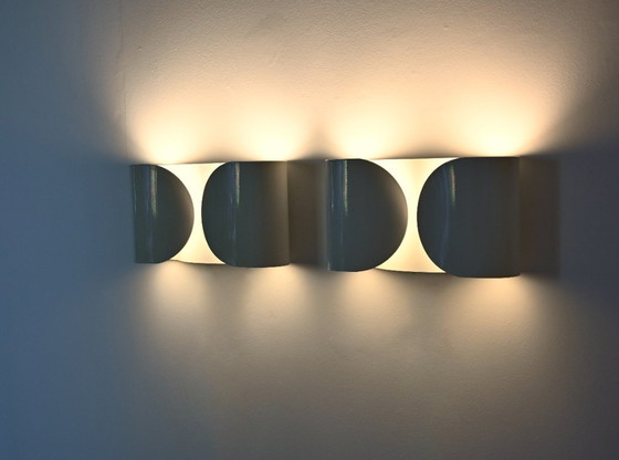 Image 1 of White Foglio Sconces by Tobia & Afra Scarpa for Flos, 1960s, Set of 2