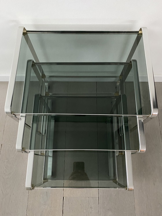 Image 1 of 3 bijzettafels vintage