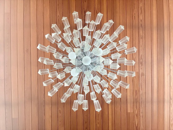 Lustre vintage avec 80 cristaux et pièces de rechange – Glass, Chrome (photo 6 of 6)