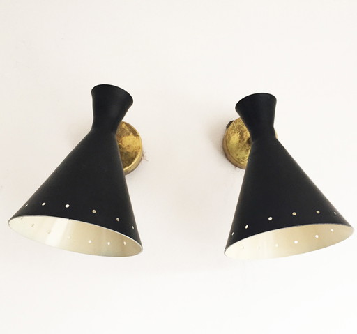 Pair of 1950s Italian Design Wall Lights