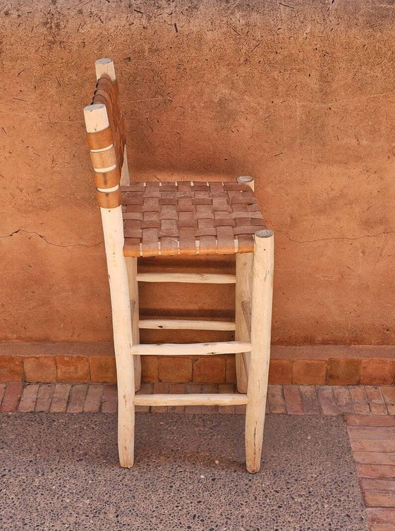 Taburete de bar marroquí – Taburetes de bar, Cuero, Madera, Bohemian (photo 3 of 6)