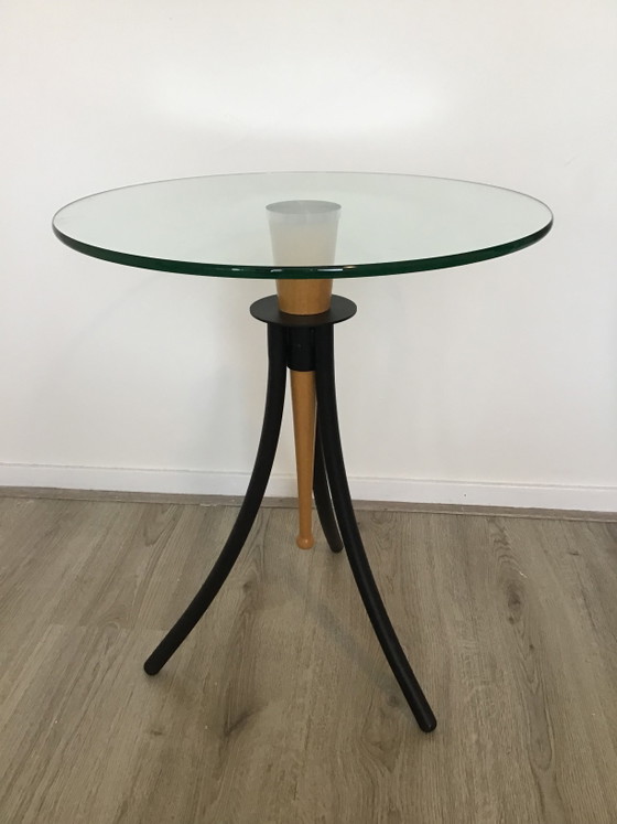 Vintage Design Tafeltje Van Giorgetti – Bijzettafels, Glass, Metal (photo 4 of 8)